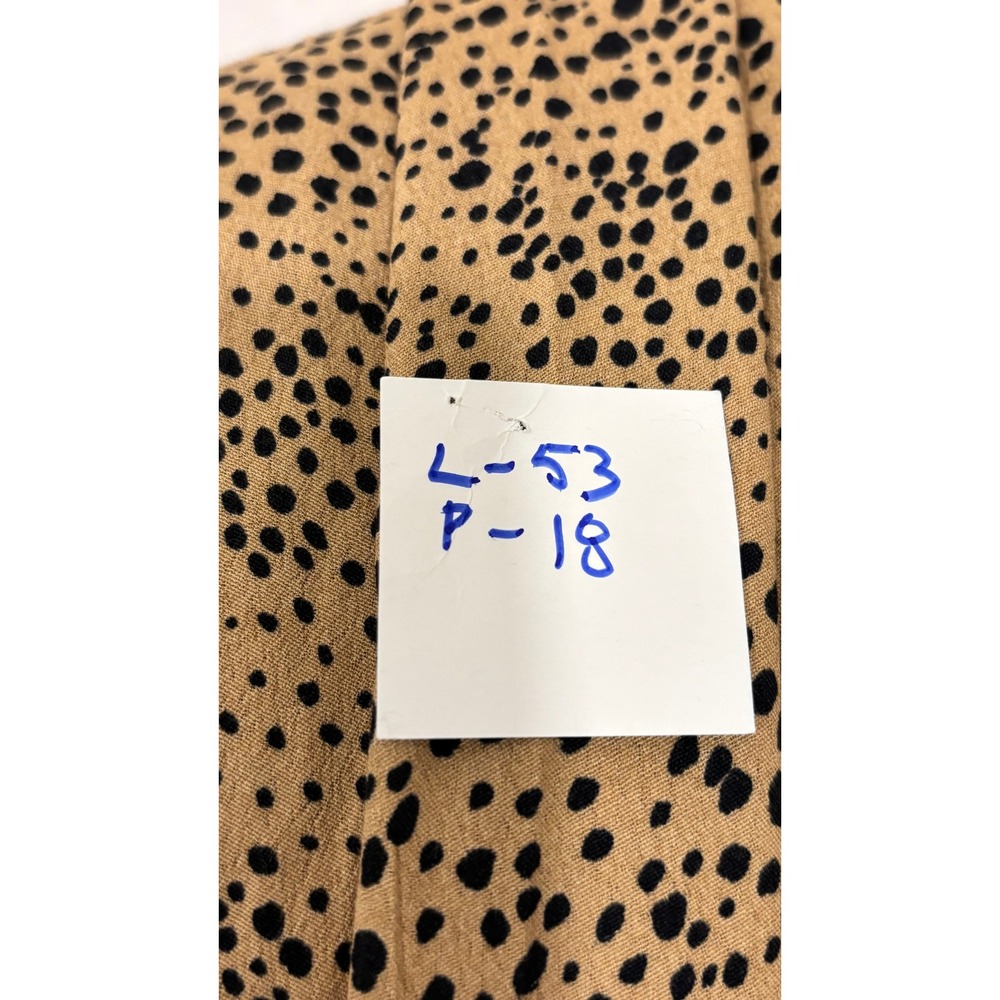 Gap Women Tan Black Dalmatian Print Rayon Wrap Midi Dress Long Sleeve Size 4 - Picture 10 of 10
